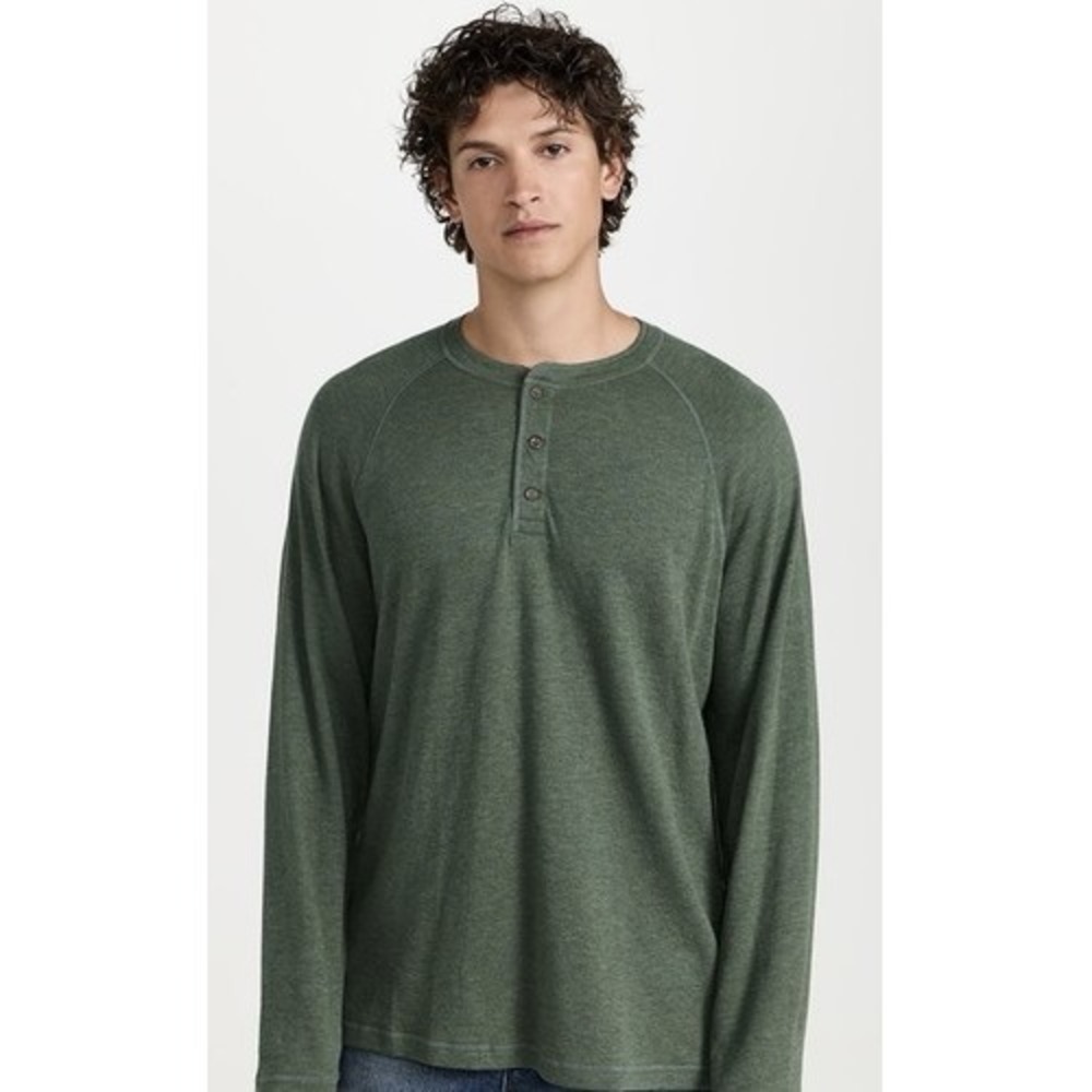 Faherty Cloud Henley Long Sleeve Green XL Retail $98